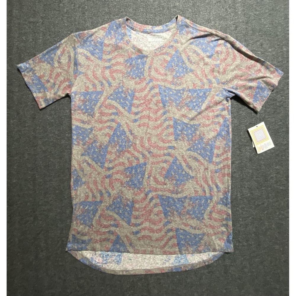 Lula Roe Women's T Shirt Flag Print Size M